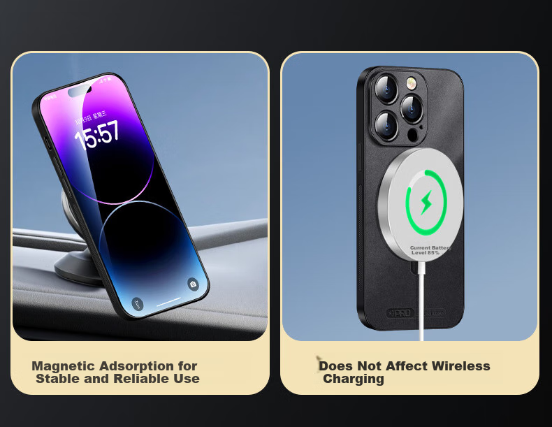 Чехол-накладка Shangsu для Apple iPhone 14 Pro Max, черный, из натуральной кожи, с магнитной застежкой