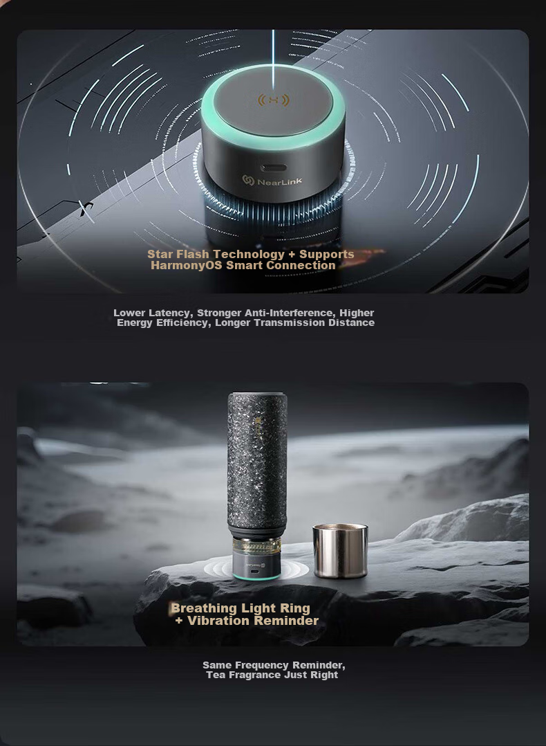 Huawei Zhixuan HarmonyOS Smart Tea Infuser Cup, Pure Titanium Tea Separator, 420ml, Valentine's Day Gift for Husband Or Boyfriend