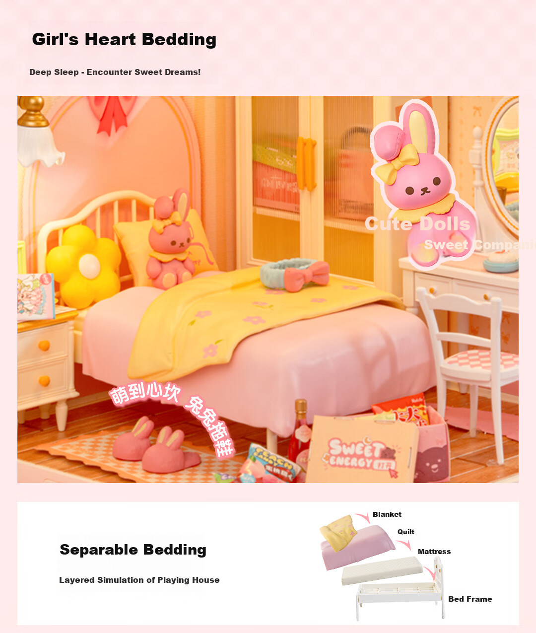Конструктор Rolife Super World Sweet Dream Bedroom DIY, набор для сборки домика-кукольного, подарок на День Святого Валентина, Новый год для девочек