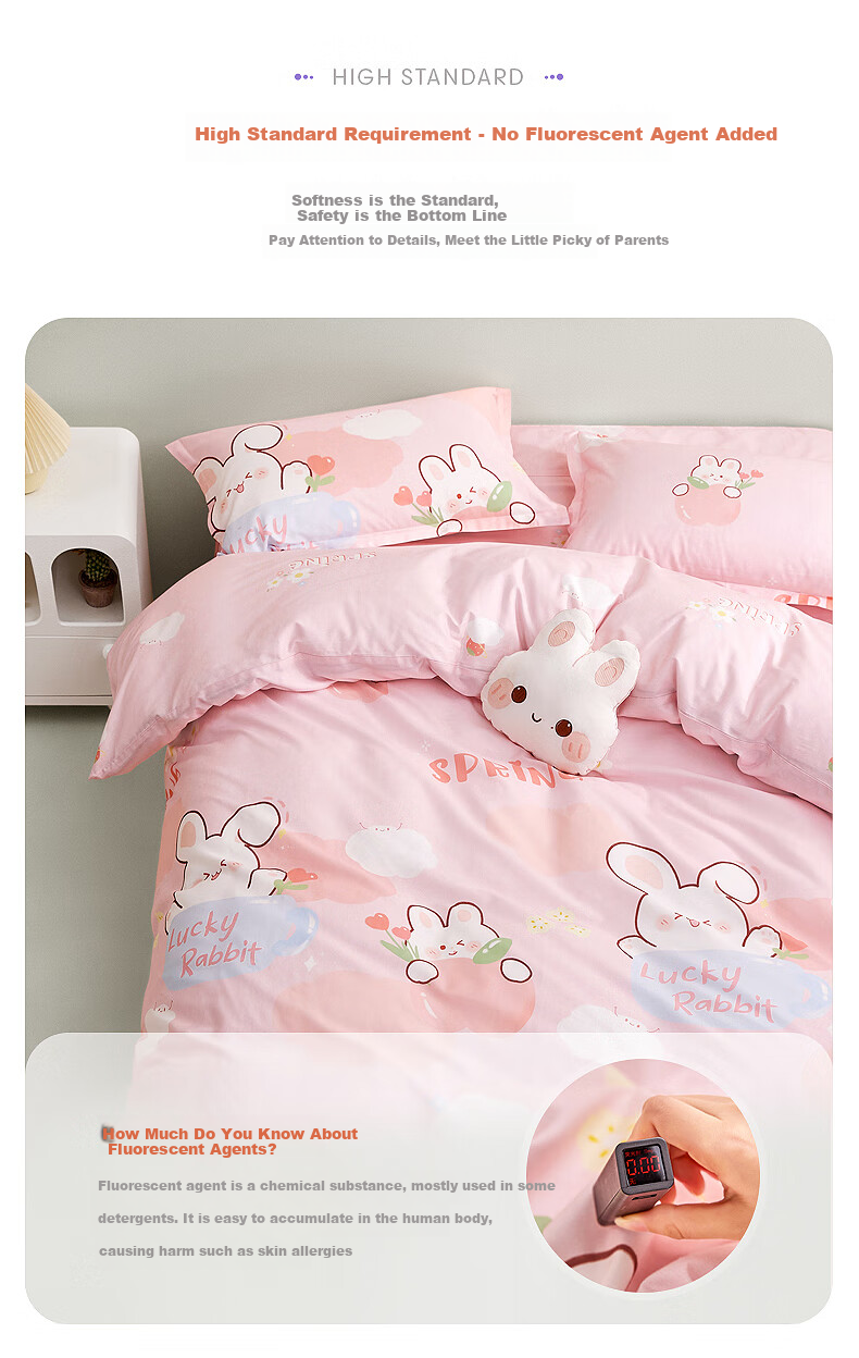 Пододеяльник Luolaikids из 100% хлопка для девочек, размер 120*150 см, класс А, стиль мультфильм