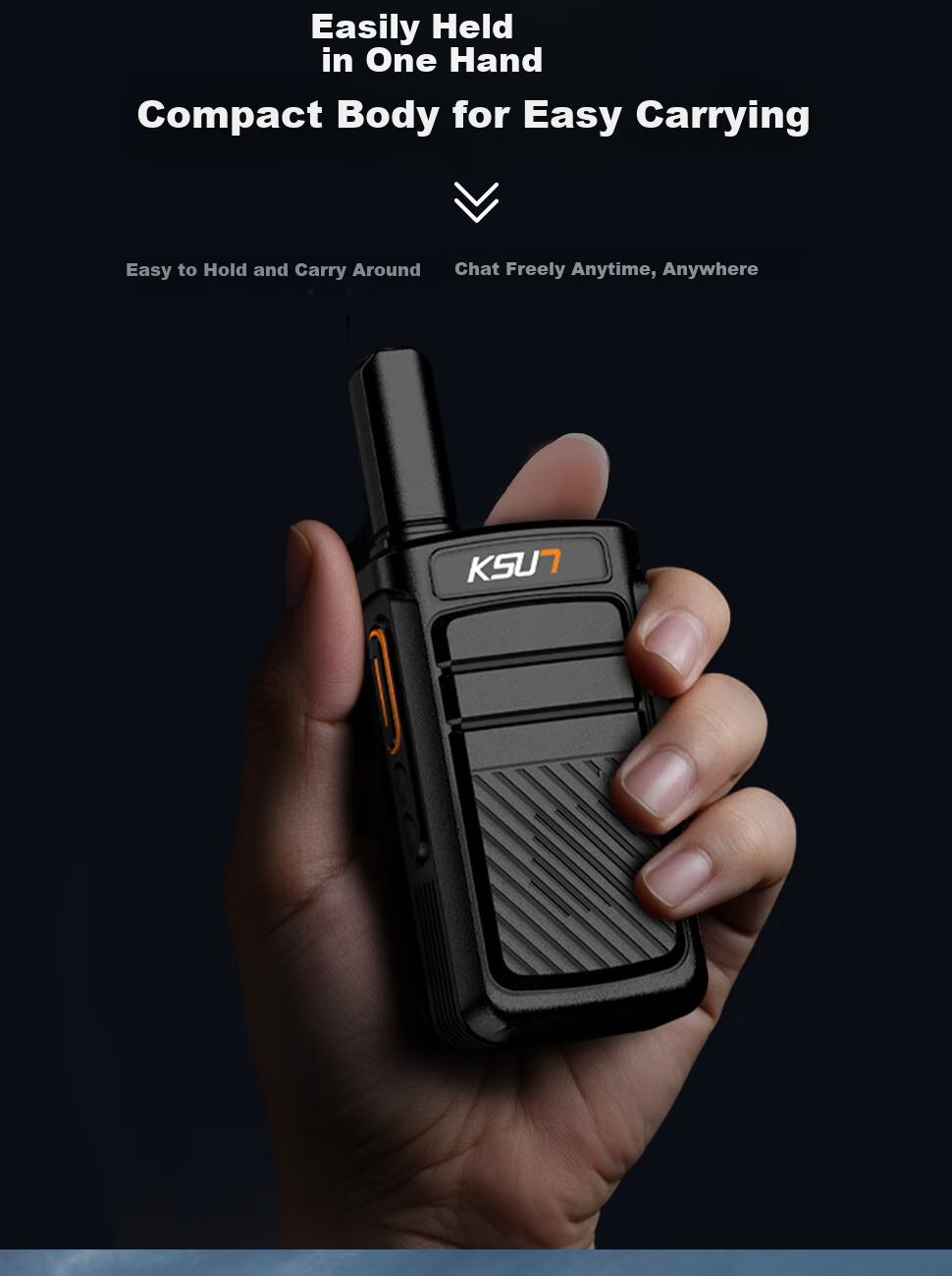 Рация KSUN TFSI X12, пара, 5 Вт, UHF, 16 каналов, дальность до 6 км, Li-Ion аккумулятор 3000 мАч, защита IP54