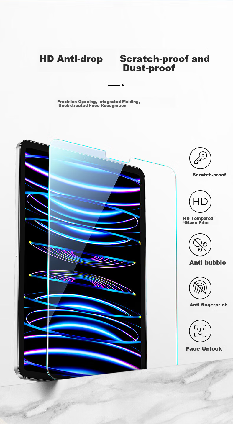 Защитное стекло ESR для iPad Air 5/4/Pro 10.9/11 дюймов, HD закаленное, противоударное, антиотпечатки
