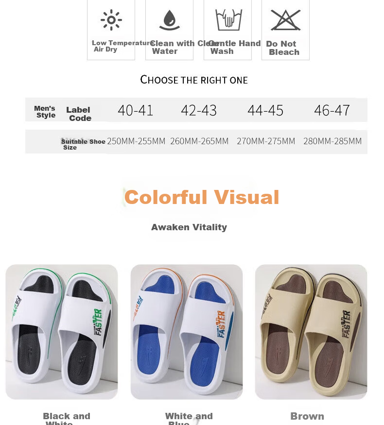 Мужские шлепанцы Huili Sports, нескользящие, толстая подошва, для ванной комнаты, для помещений и улицы, HL39651, белый с черным, размер 40-41