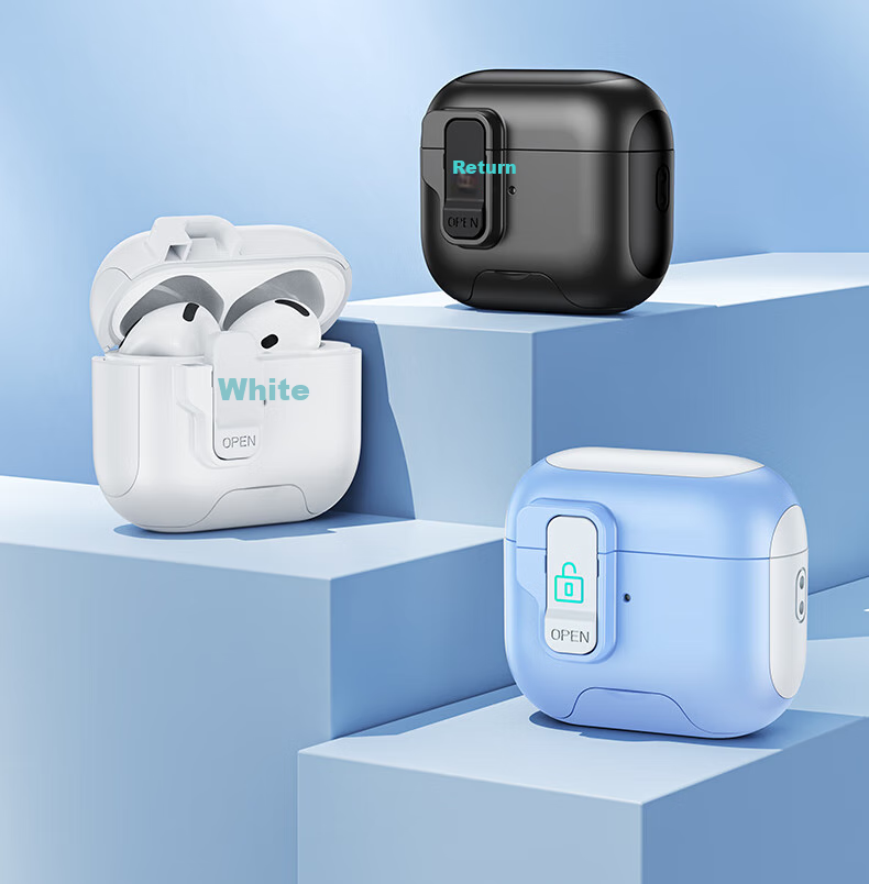 Защитный чехол Smorss для AirPods Pro 2 поколения, чехол для наушников Apple, беспроводная зарядка MagSafe, противоударный, нескользящий, с автоматическим открытием крышки, синий