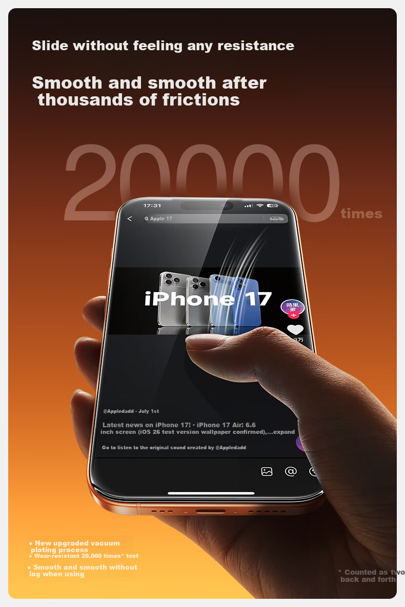 Защитное стекло SmartDevil для Apple iPhone 17 Pro, 3D горячее изгибание, Corning, ультратонкое, 0.18 мм, с камерой без пыли