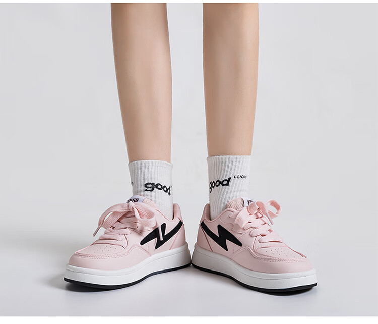Кроссовки HUANQIU Lightning White Shoes, женские, весна-осень, модные, повседневные, низкие, белые, размер 37