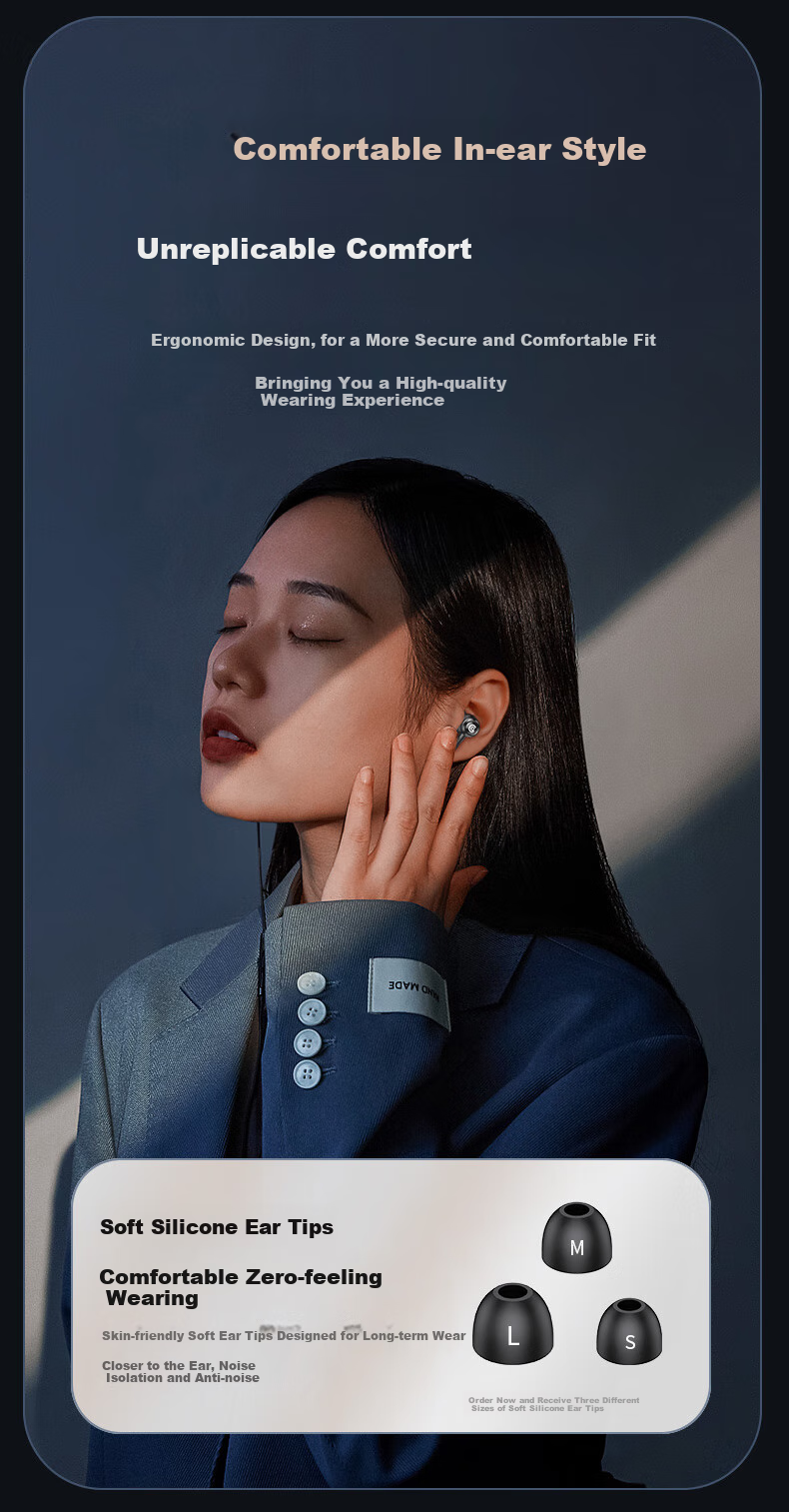 Проводные наушники Chengao In-Ear, черные, разъем 3.5 мм