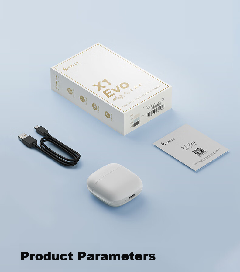 Беспроводные наушники Edifier X1 Evo True Wireless Bluetooth 6.0 с функцией перевода, совместимы с Apple, Huawei, Xiaomi, OPPO, цвет: зеленый
