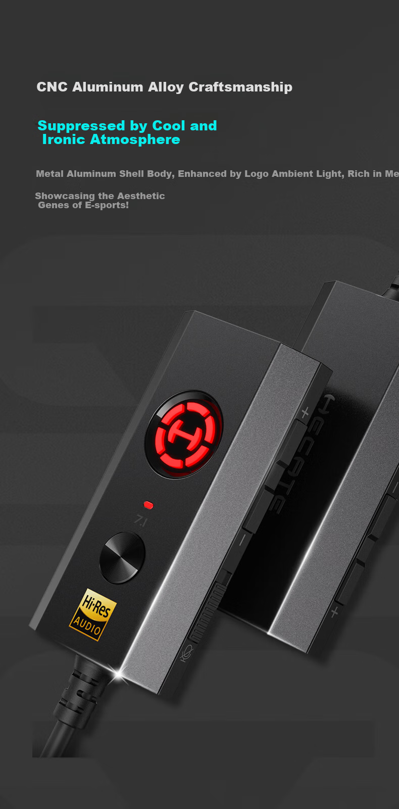 Внешняя звуковая карта EDIFIER HECATE GS04 USB to 3.5mm, 7.1 игровая, конвертер аудио, адаптер для наушников, микрофона и динамиков, совместима с ПК, ноутбуками, PS4/PS5