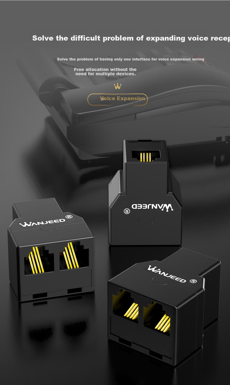 Телефонный сплиттер WANJEED OFNPFTTH, разветвитель телефонной линии RJ11, 1 в 2, 1 шт.