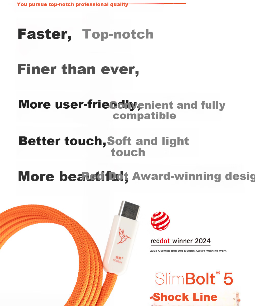 Кабель CANDYSIGN SlimBolt 5 USB4 240W 80Gbps Type-C to Type-C, 0.5 метра, фантомный черный