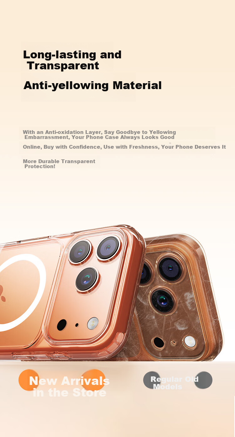 Чехол для iPhone 17 Pro KOOLIFE, защитный, с поддержкой MagSafe, ультратонкий, прозрачный
