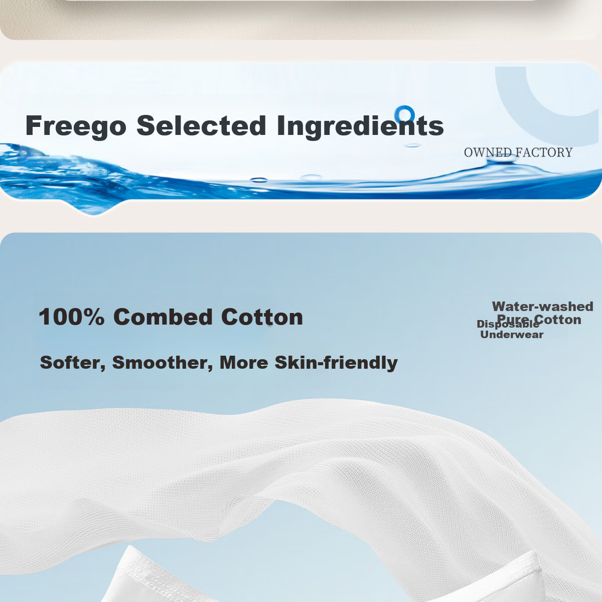 Одноразовые женские трусы Freego, чистое хлопок, стерилизованные, 8 шт. в индивидуальной упаковке, для беременных, в период менструации, путешествий, командировок, без стирки, размер L