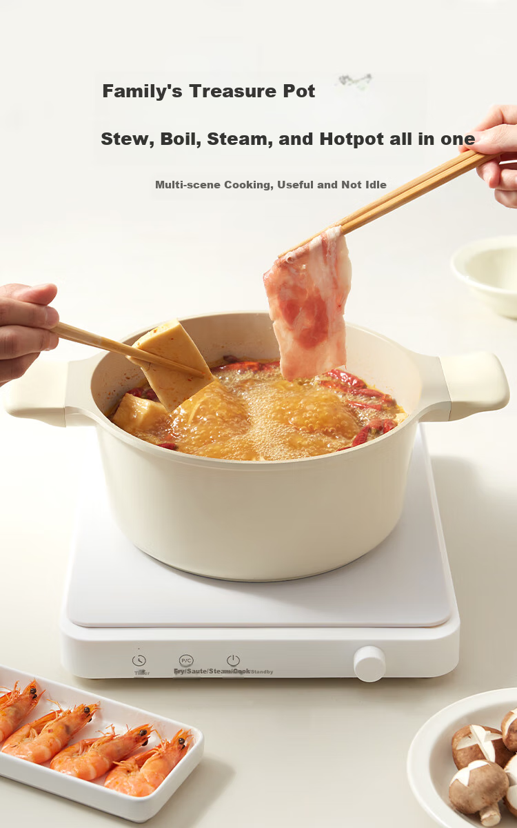 Кастрюля REDCHEF Titanium Ceramic с пароваркой, 24 см, для дома, для тушения, супа, каши, совместима с индукционными и газовыми плитами