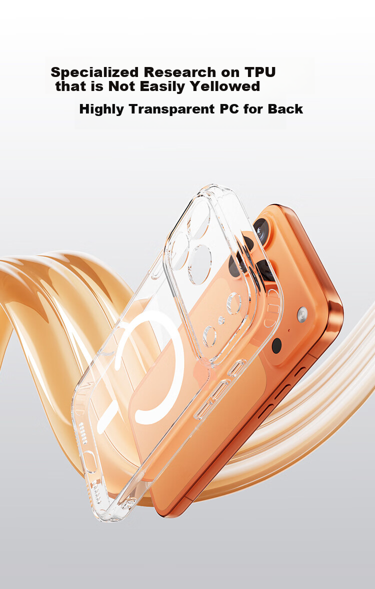 JD Original Чехол для iPhone 17 Pro Max, ультрапрочный, защита от падений, магнитный, прозрачный, Magsafe, противоударный