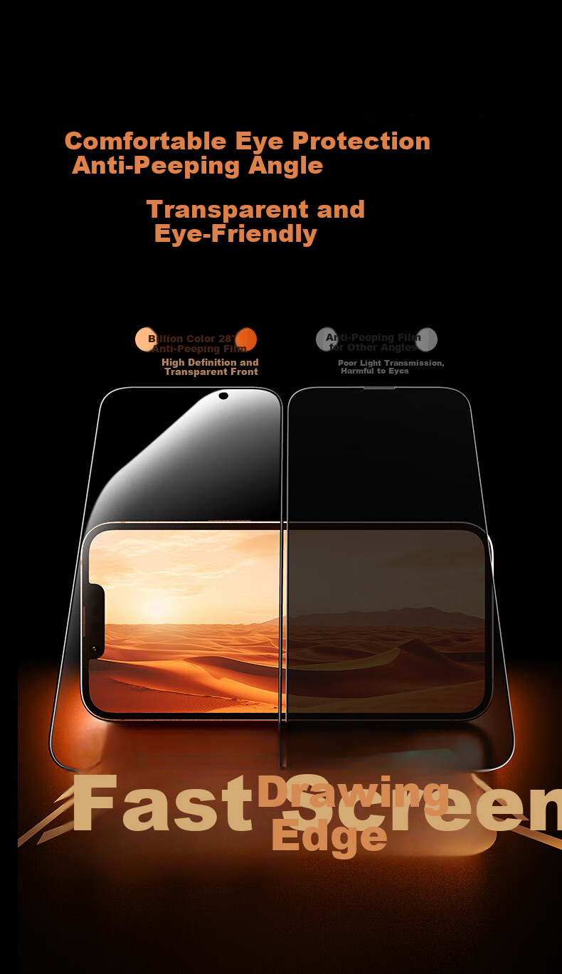 Защитное стекло ESR для iPhone 17 Pro Max, антибликовое, закаленное, с защитой от посторонних глаз, полное покрытие, противоударное