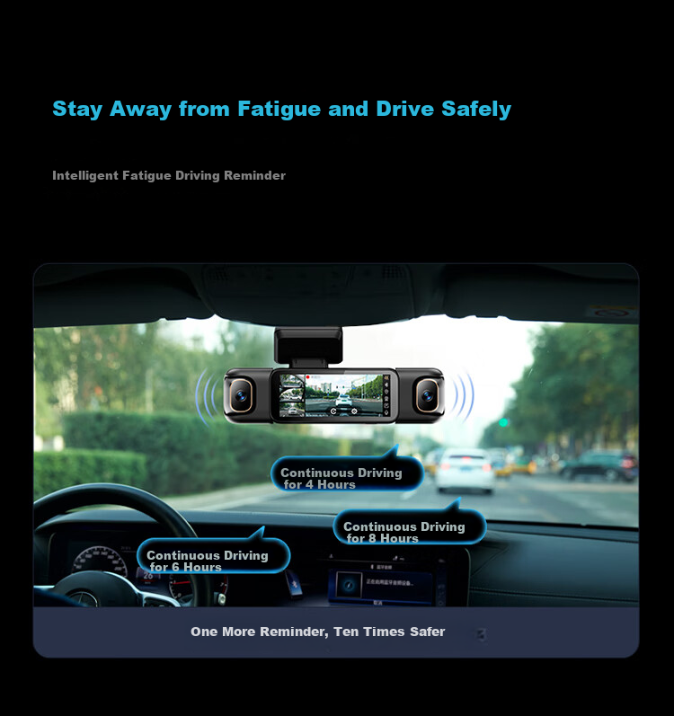 Видеорегистратор 360 AI Dash Cam G980, 3 камеры, 4K, ночное видение, GPS