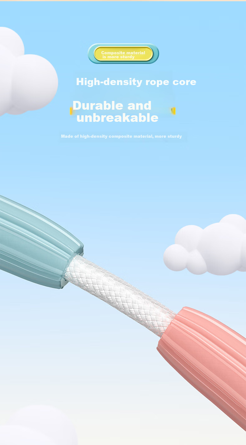 Детская скакалка PEAK Bamboo Jump Rope, розовая, для детей от 3-5 лет, для начальной школы, тренировок, песочный стиль
