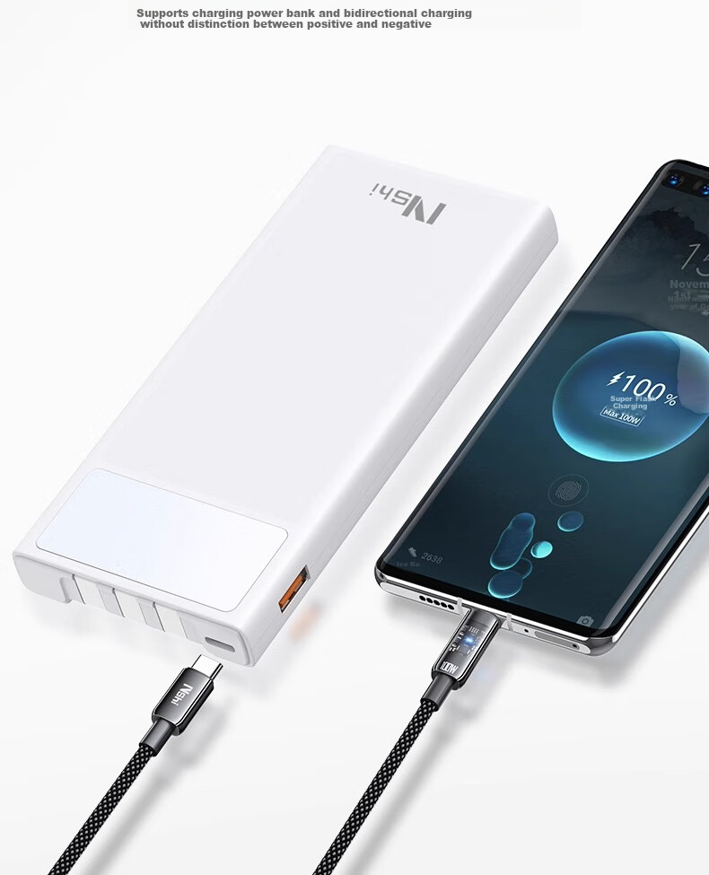 Кабель Nengshi Apple 16/15 Type-C PD100W, черный, 1.5 метра