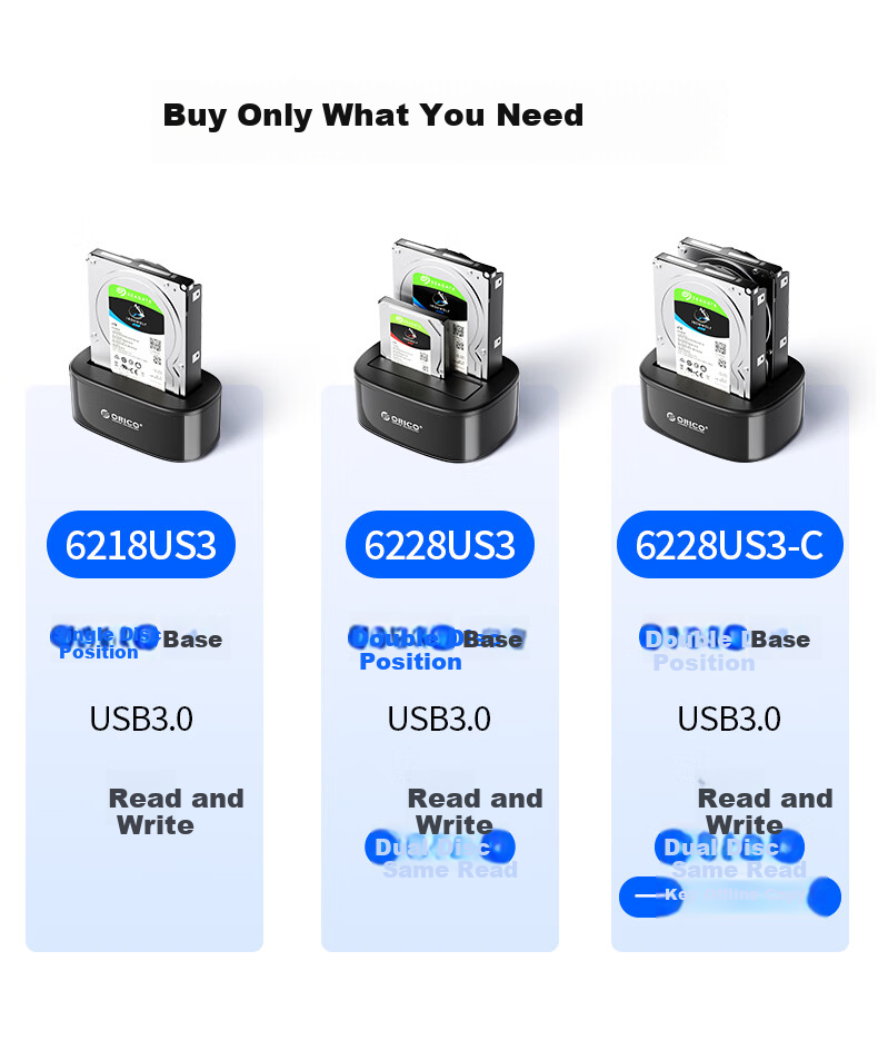 Внешний корпус для жесткого диска ORICO 6218US3, 3.5/2.5 дюйма, SATA, USB 3.0, черный