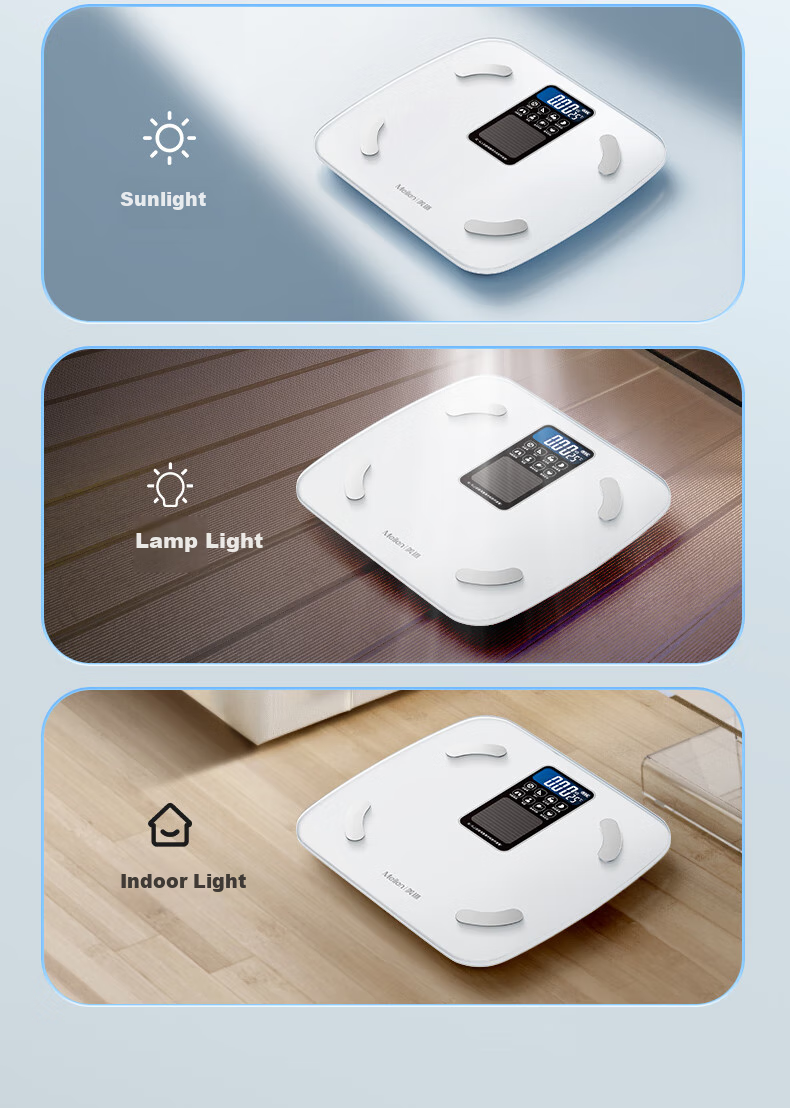Умные весы Meilen, электронные, с измерением жира, Bluetooth, питание от солнечной энергии