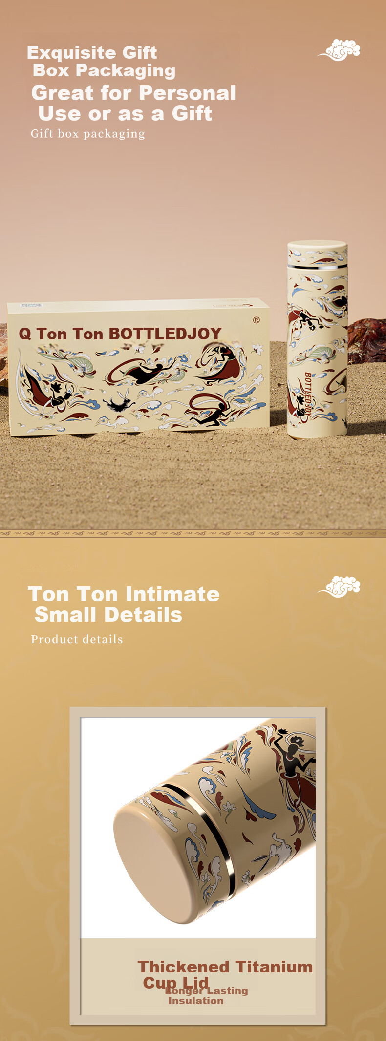 Термокружка BOTTLED JOY SUSU из чистого титана, 500 мл, для офиса, бизнеса, кемпинга, подарок