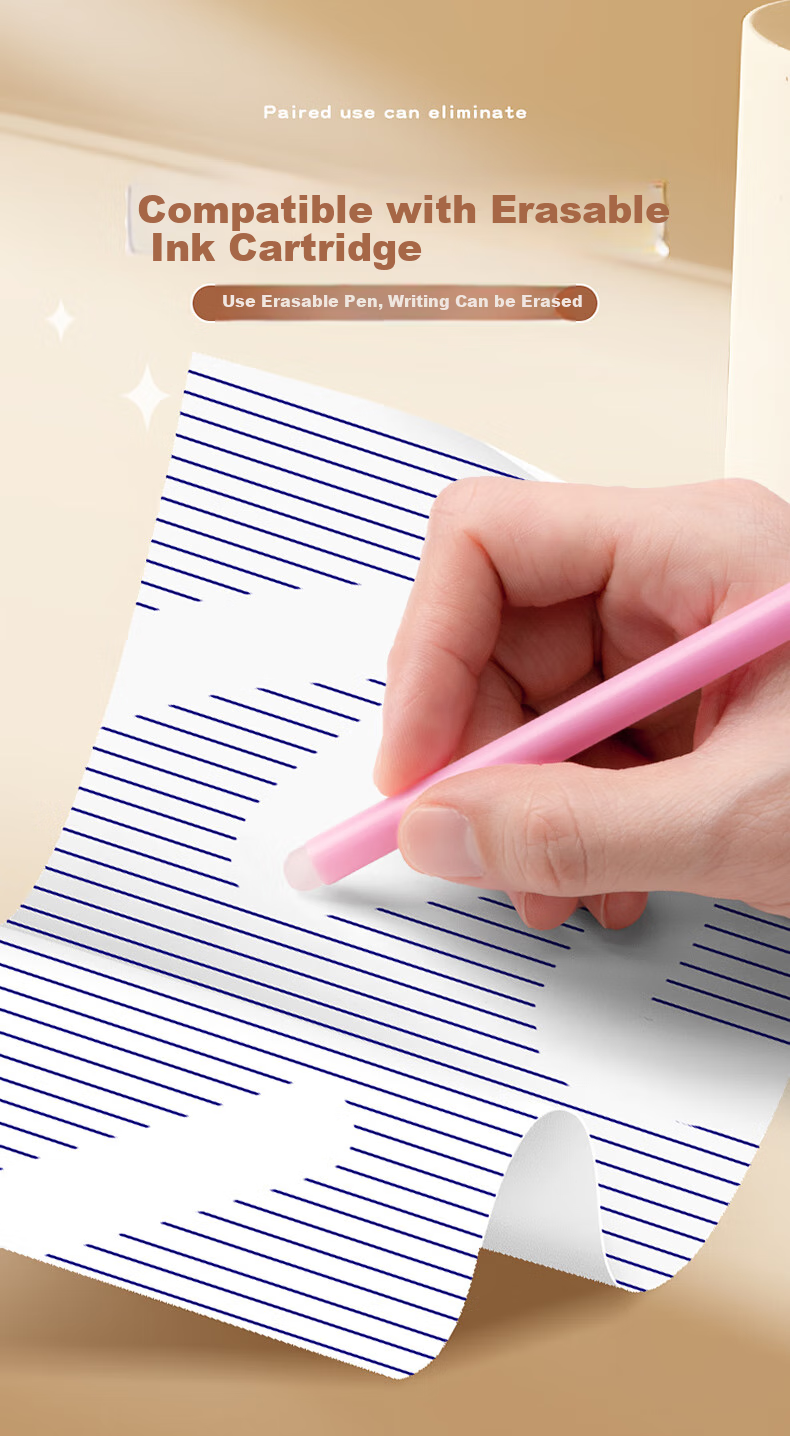 Kabaxiong [Back to School Essential] Канцелярская ручка-перо для студентов, 0.38 мм, с заменяемым картриджем, классическая ручка-перо для начальной школы, корректирующая осанку, синяя, Niini Princess