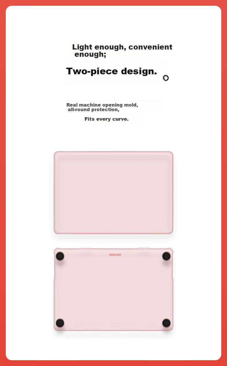 Защитный чехол Snowkids для Apple MacBook Air 13.6" M4/M3/M2, тонкий, матовый, белый