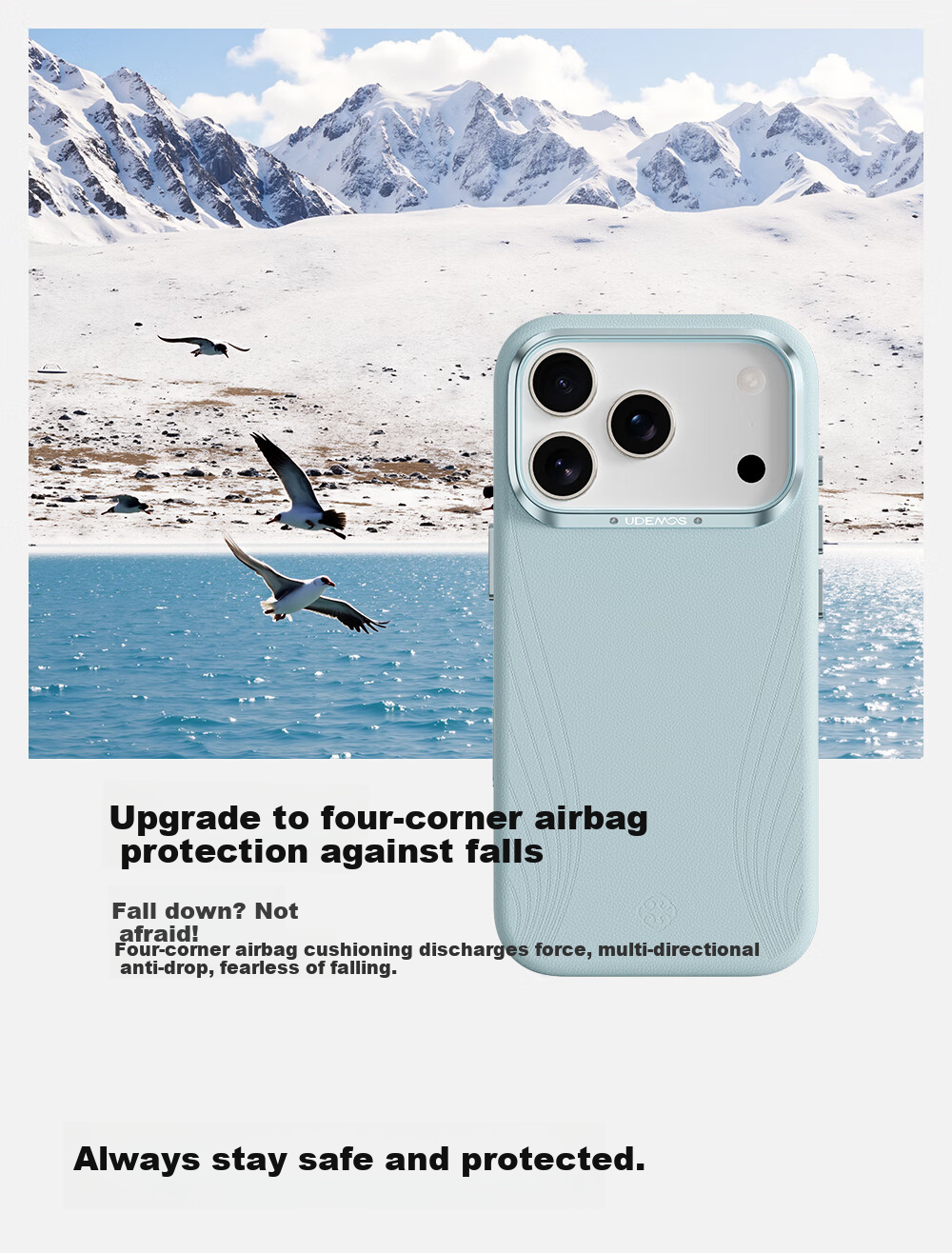 DEFENSE Кожаный чехол для Apple iPhone 17 Pro Max, противоударный, полный защитный чехол, цвет Сяояо Бай