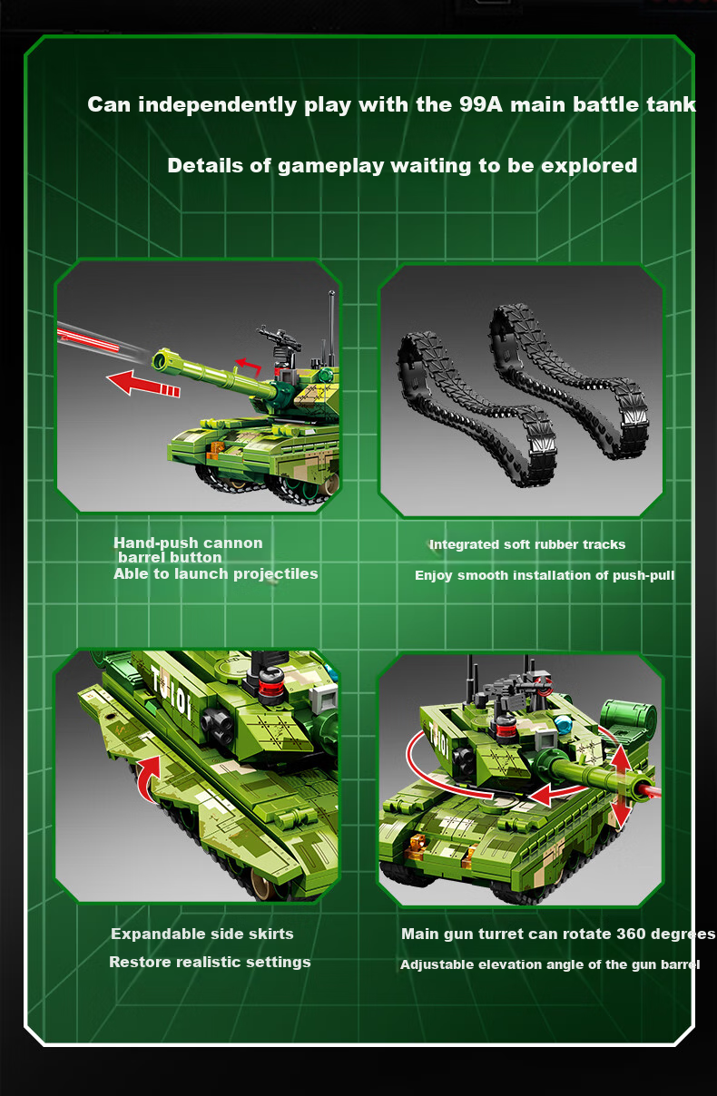 Конструктор SEMBO Military Assembly Toy 99A Tank Factory Model Scene, подарок на день рождения, Новый год, День святого Валентина