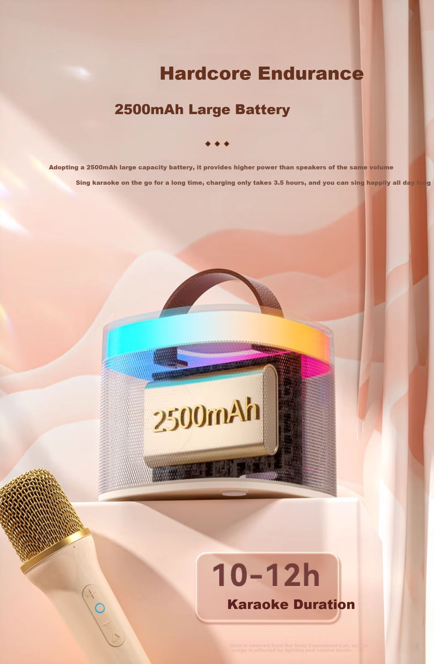 Беспроводной караоке микрофон Soaiy SK2AI с Bluetooth-колонкой, для домашних KTV, детский, с подсветкой, белый