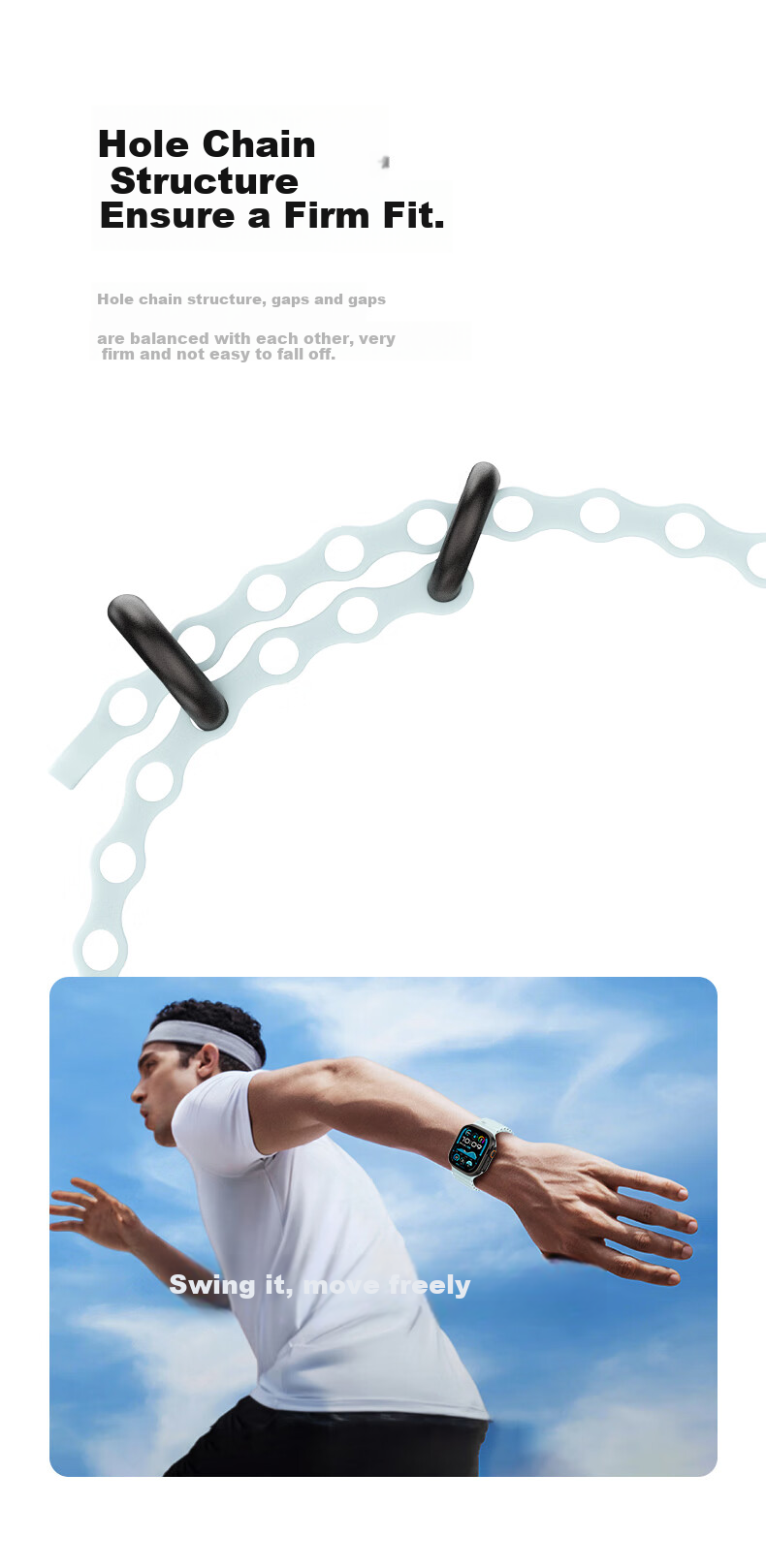 Ремешок W&P Ocean Silicone для Apple Watch Ultra 3/2, белый, размер 45 мм