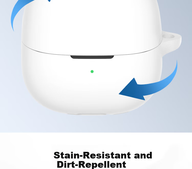 ESCASE Защитный чехол для Xiaomi Buds5 Earphones, чехол для хранения наушников Bluetooth, чехол из жидкого силикона, сверхтонкий защитный чехол с полным покрытием, белый с ремешком