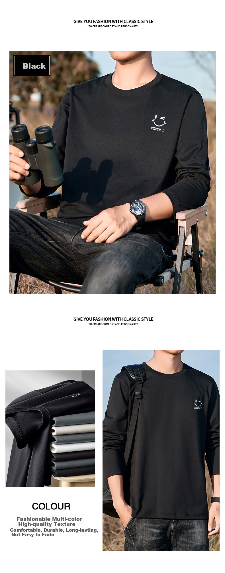 Мужская футболка Huili с коротким рукавом, летняя, из 100% хлопка, дышащая, с круглым вырезом, черная, размер 3XL