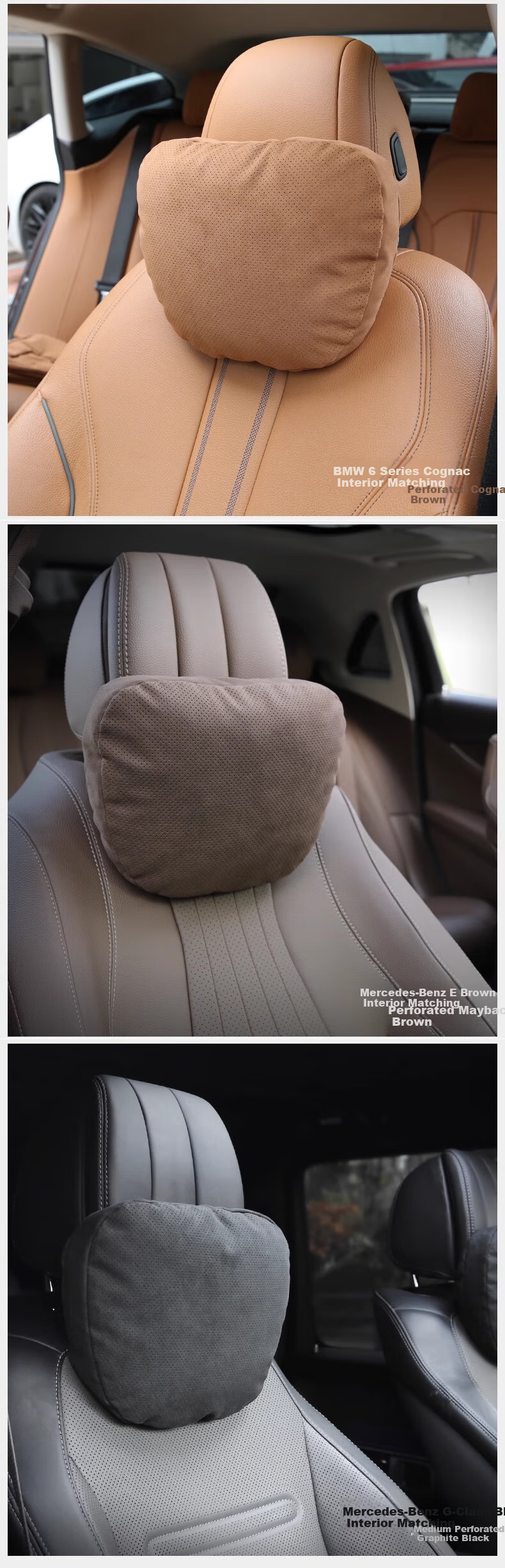 BIMLL B Автомобильная подушка на шею для Maybach, Mercedes-Benz, Tesla, универсальная, из японской замши Lamous, черная