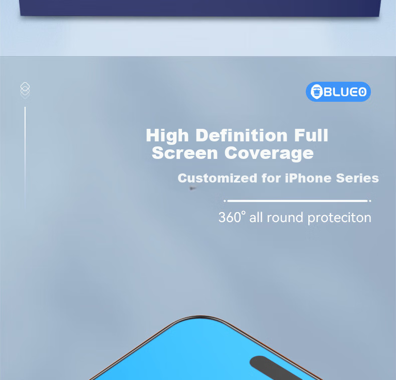 Защитное стекло BLUEO для Apple iPhone 17 Pro/16 Pro, закаленное, противоударное, антистатическое, антибликовое, 9H, прозрачное