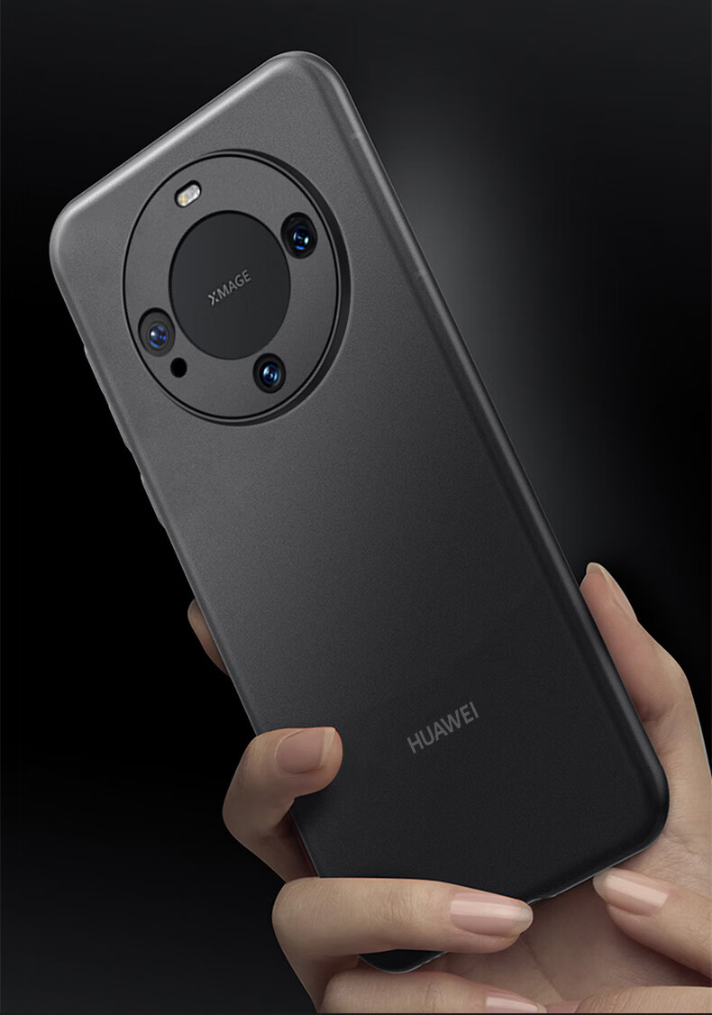 Чехол-накладка GURRS для Huawei Mate 60, ультратонкий, матовый, полупрозрачный, противоударный, силиконовый, темно-космический черный