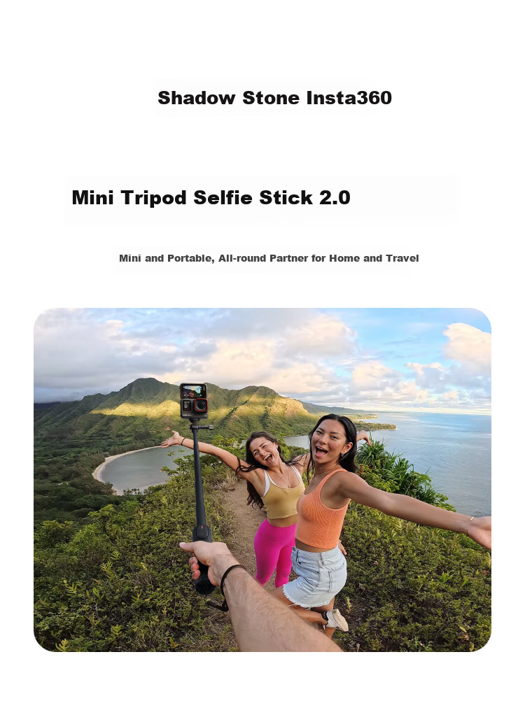 Штатив Insta360 Mini Tripod Selfie Stick 2.0, ручной монопод для экшн-камер, портативная модель