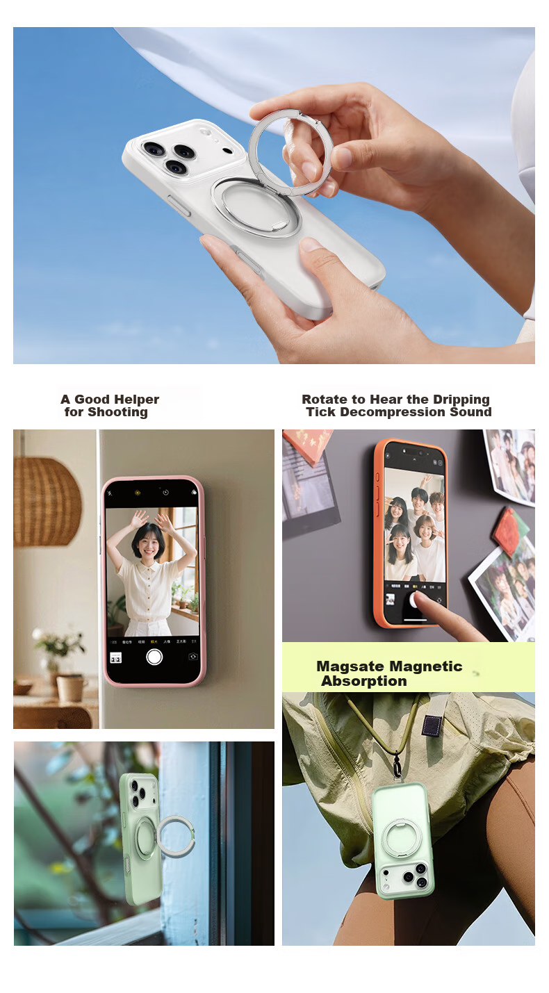 Чехол Kumeng для Apple iPhone 17 Pro, матовый, противоударный, с поддержкой MagSafe, с полной защитой камеры и функцией подставки