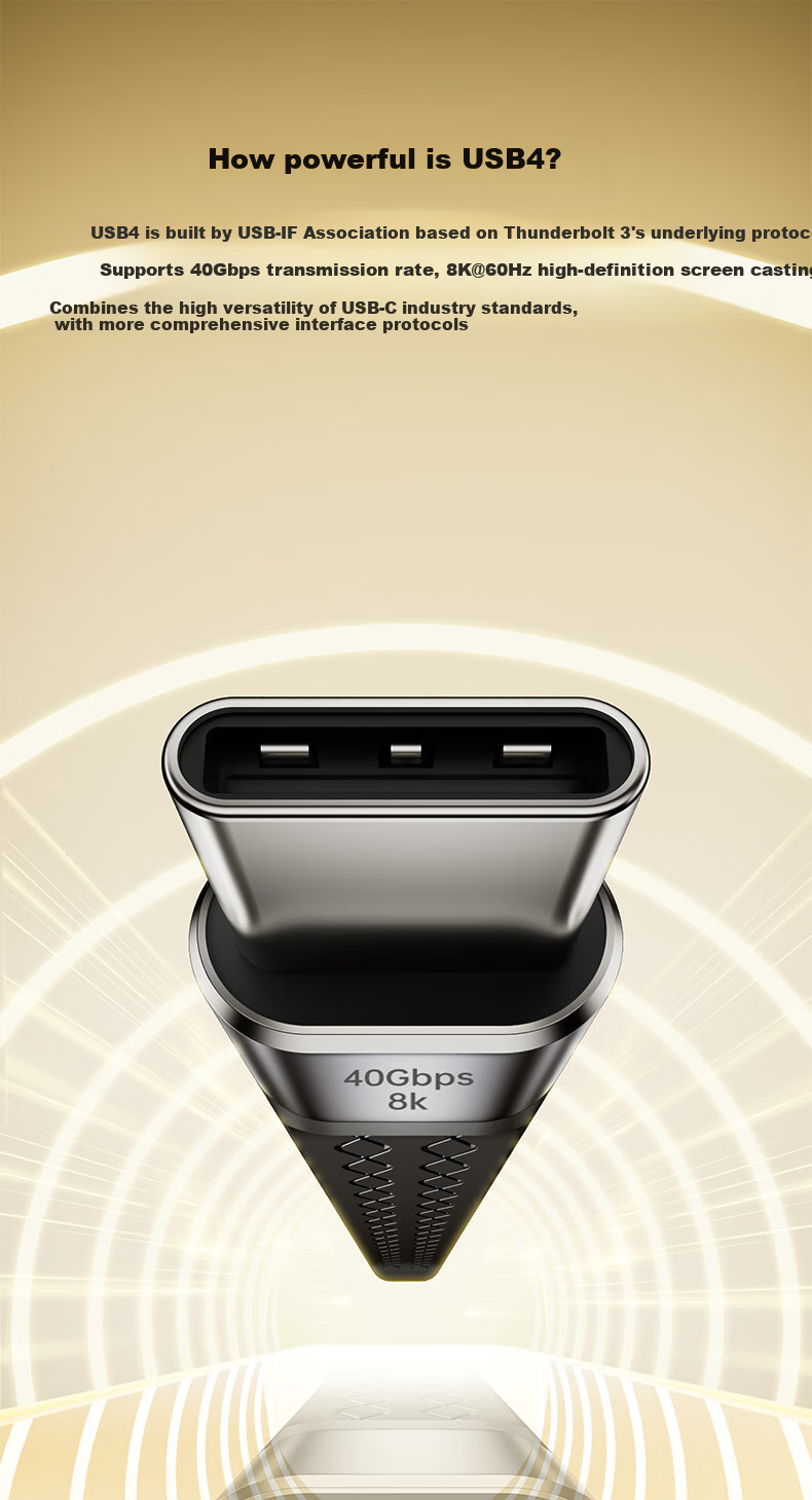 Кабель BIAZE USB4, Type-C, 40 Гбит/с, 8K, 240 Вт, короткий, для Thunderbolt 4/3, жестких дисков, iPhone 16