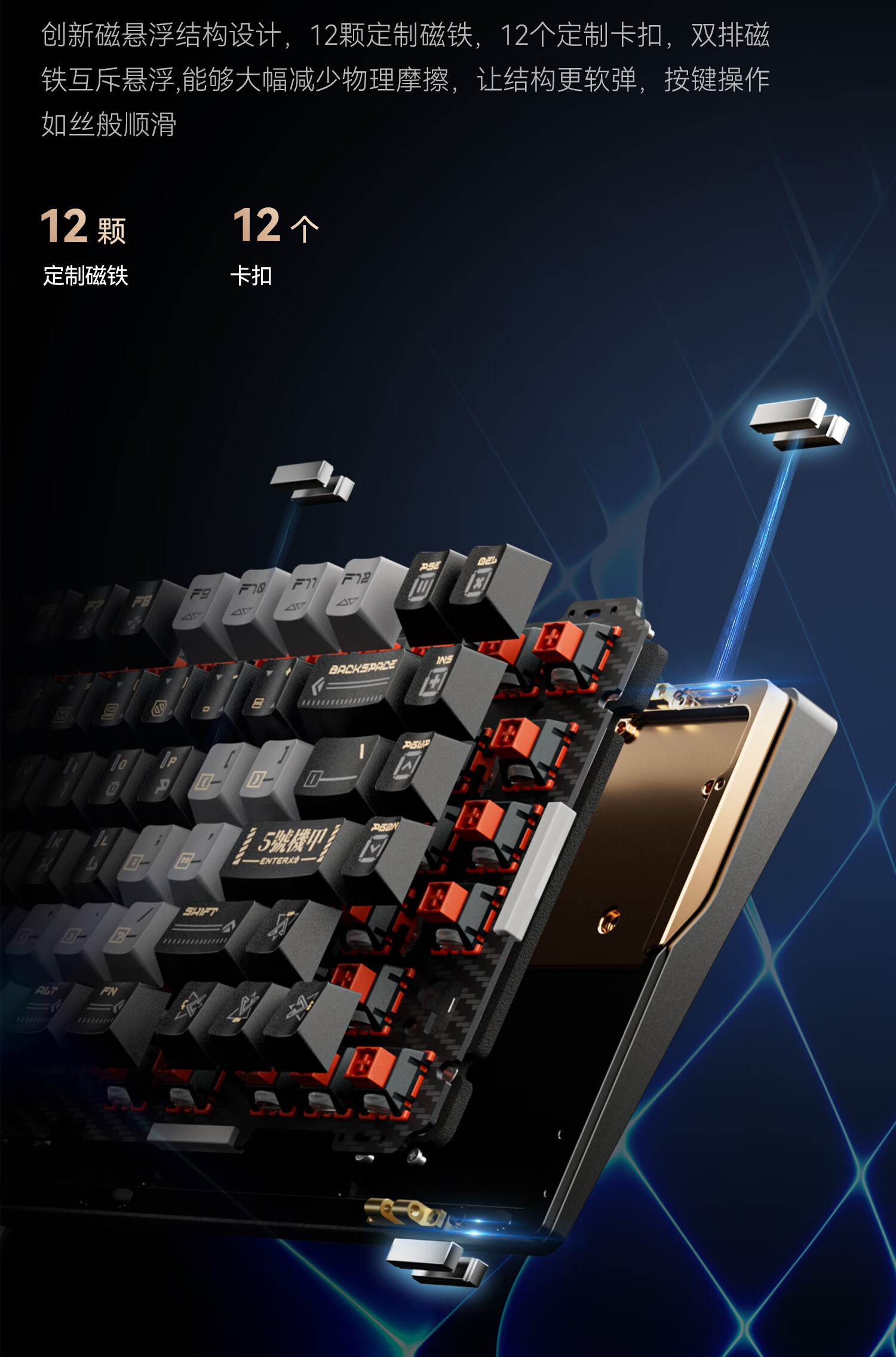 Игровая механическая клавиатура VGN Lightning Magnetic Axis Keyboard 75 E-Sports Customized Gasket Aluminum Hot-Swappable