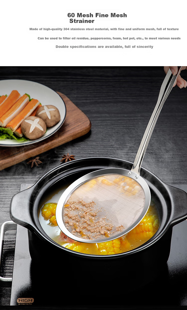 Maxcook (MAXCOOK) Ситечко для кухни, 304 Нержавеющая сталь, 60 меш, 12 см