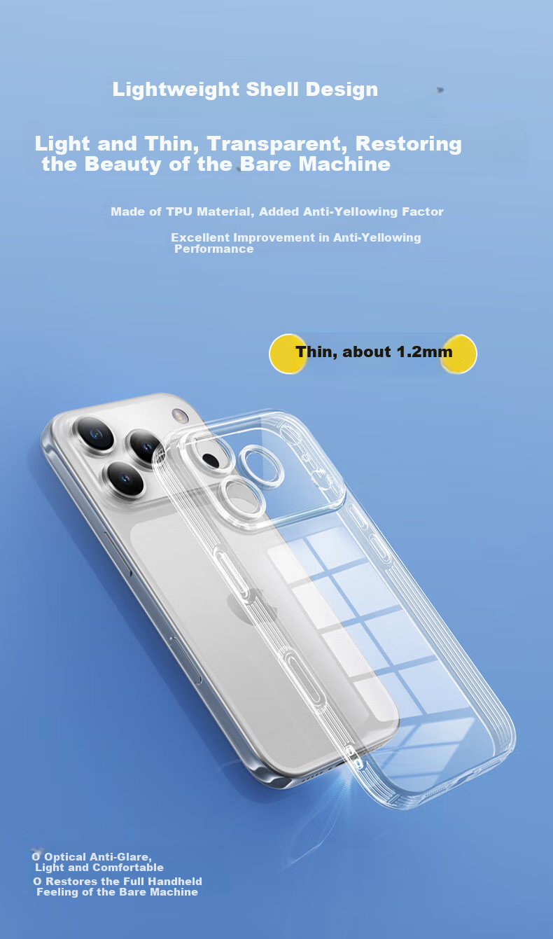 Чехол-накладка PISEN для Apple iPhone 17 Pro Max, противоударный, прозрачный, с защитой камеры, TPU, артикул 100205147395