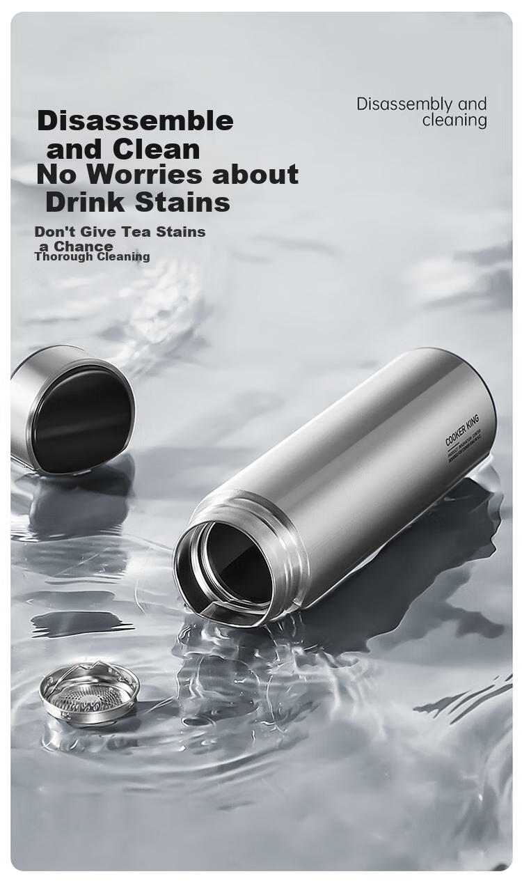 Термокружка COOKER KING Insulated Mug, 316L Нержавеющая сталь, деловая портативная бутылка для воды для мужчин и женщин, стальной цвет, 490 мл