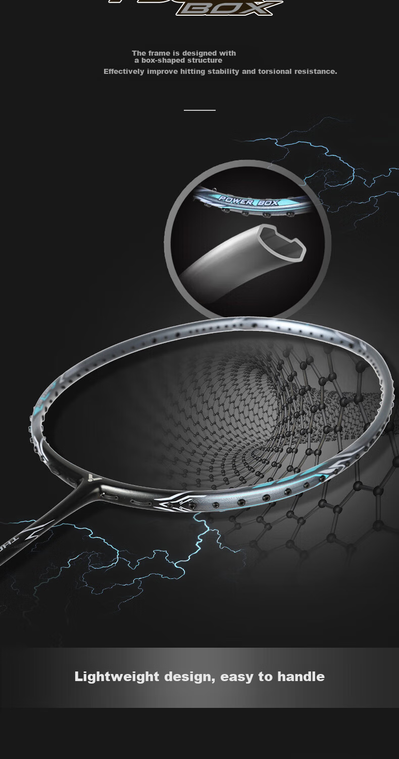 Бадминтонная ракетка VICTOR, Victory Hammer Single Racket TK-HMRL EX Yunfeng White 5U, с натянутыми струнами и обмоткой в комплекте