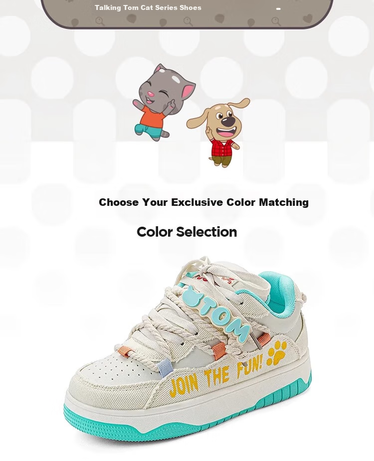 Кроссовки TalkingTom Canvas Shoes для мужчин и женщин, утепленные, универсальные, повседневные, трендовые, бежевые и черные, размер 40