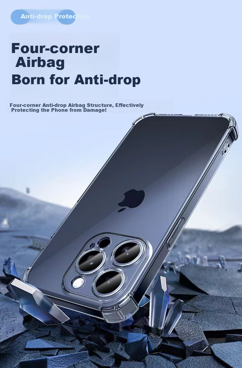 Чехол Kelleia для iPhone 17 с воздушной подушкой, противоударный, ультратонкий, защитный, с полной защитой объектива, прозрачный силиконовый мягкий чехол