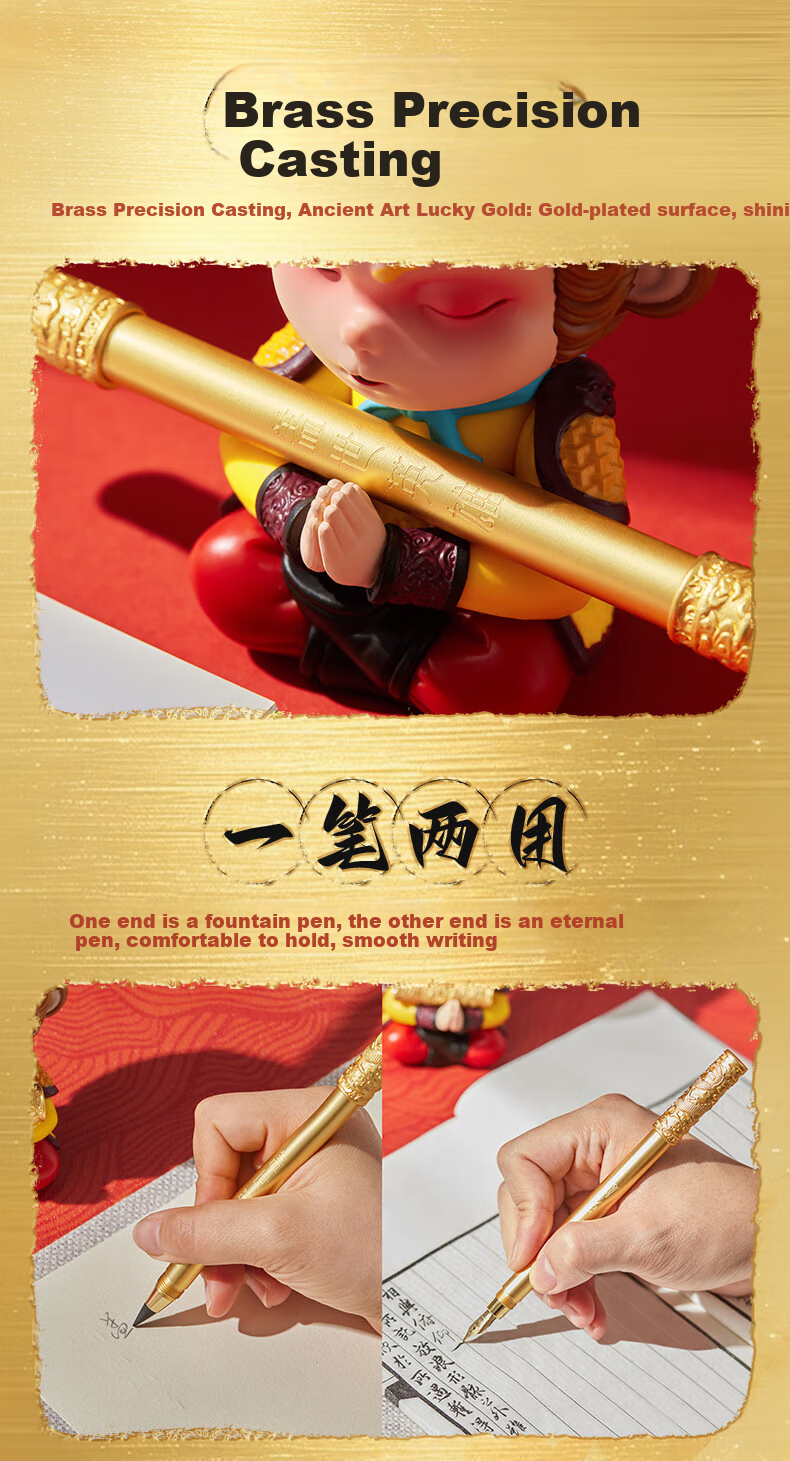 Перьевая ручка HERO Zhu Bingren, подарочный набор "Путешествие на Запад", фигурка "Царь обезьян Сунь Укун", высококлассная ручка для подписи, подарок на день рождения студента