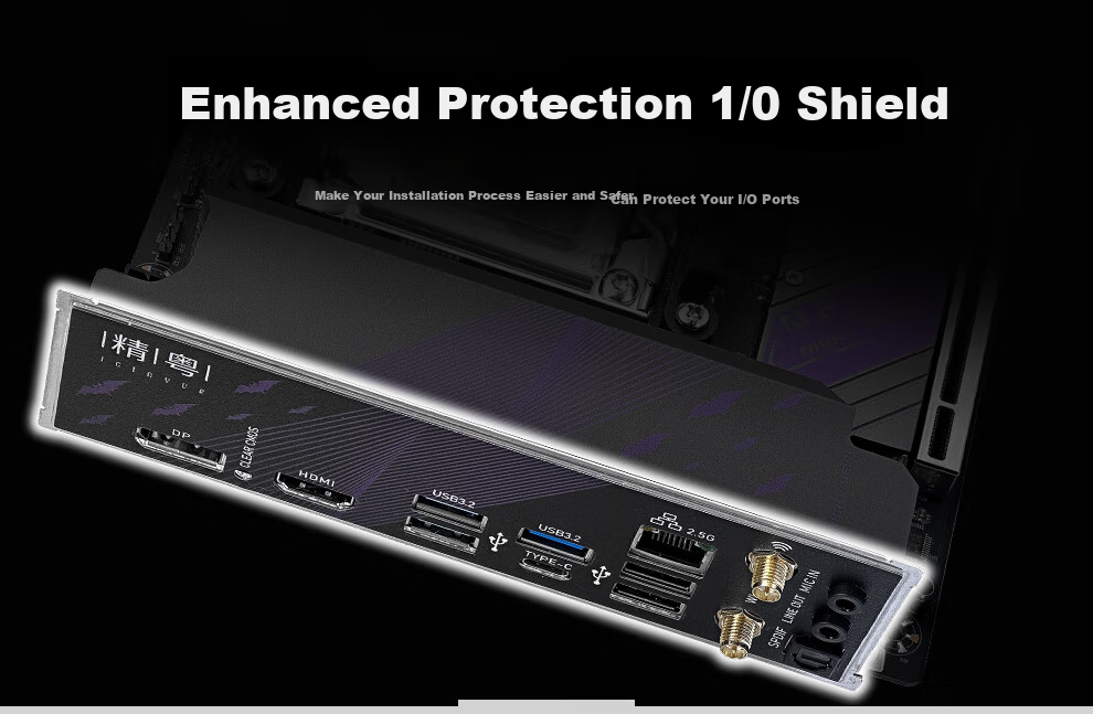 Материнская плата Jingyue B650I Night Devil DDR5, игровая, поддержка процессоров 9600X/9700X/7800X3D (сокет AMD B650/AM5)