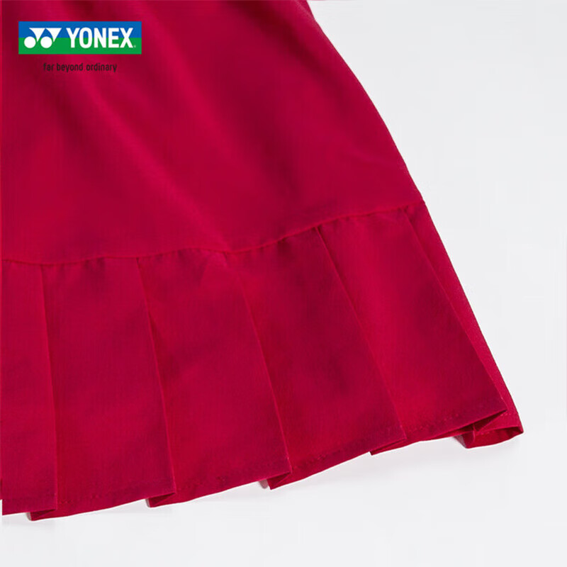 Женская юбка для бадминтона YONEX 220075BCR, профессиональная, впитывающая пот, дышащая, цвет вишневый красный, размер L